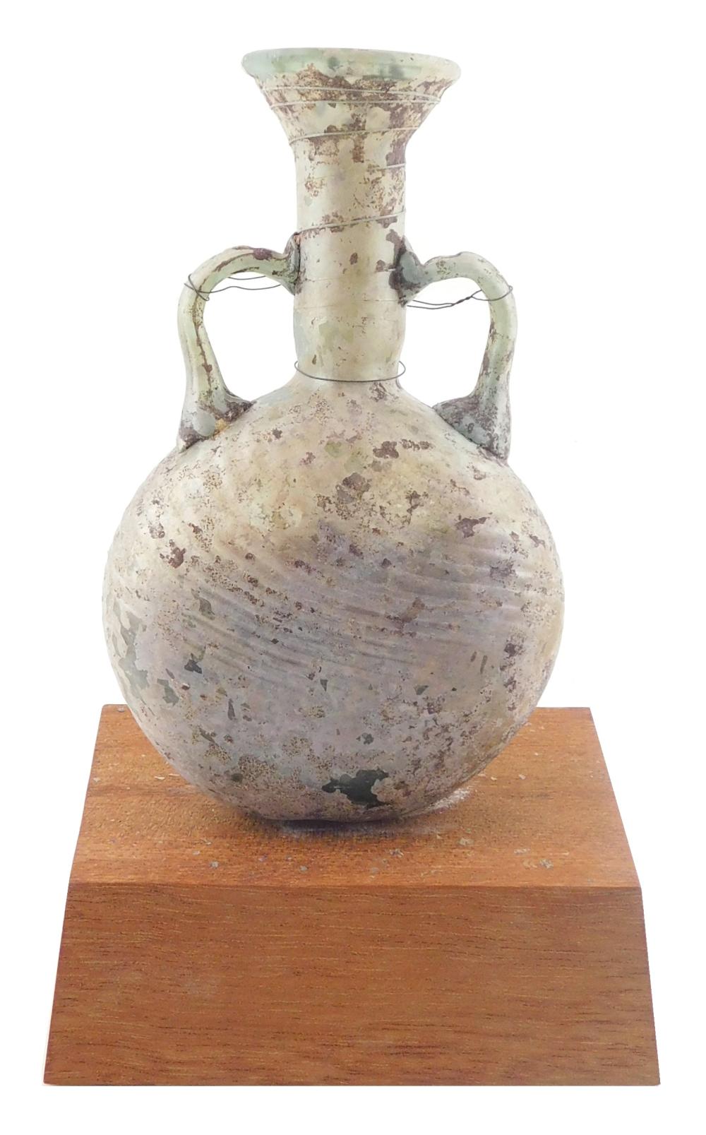 ANTIQUITY: ANCIENT GLASS FLASK,