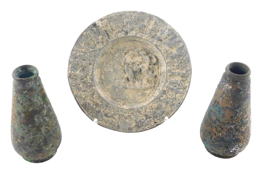 ANTIQUITY: TWO METAL VESSELS,