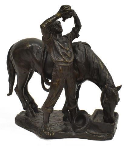 ANTOINE BOFILL BRONZE MAN & HORSE