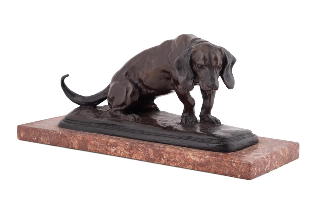 ANTOINE-LOUIS BARYE, SEATED HOUND