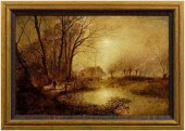 Anton Mauve landscape, moonlit