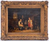 ANTON SEITZ INTERIOR SCENE OIL