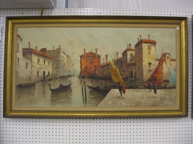 Antonio De Vity Oil Venice scene