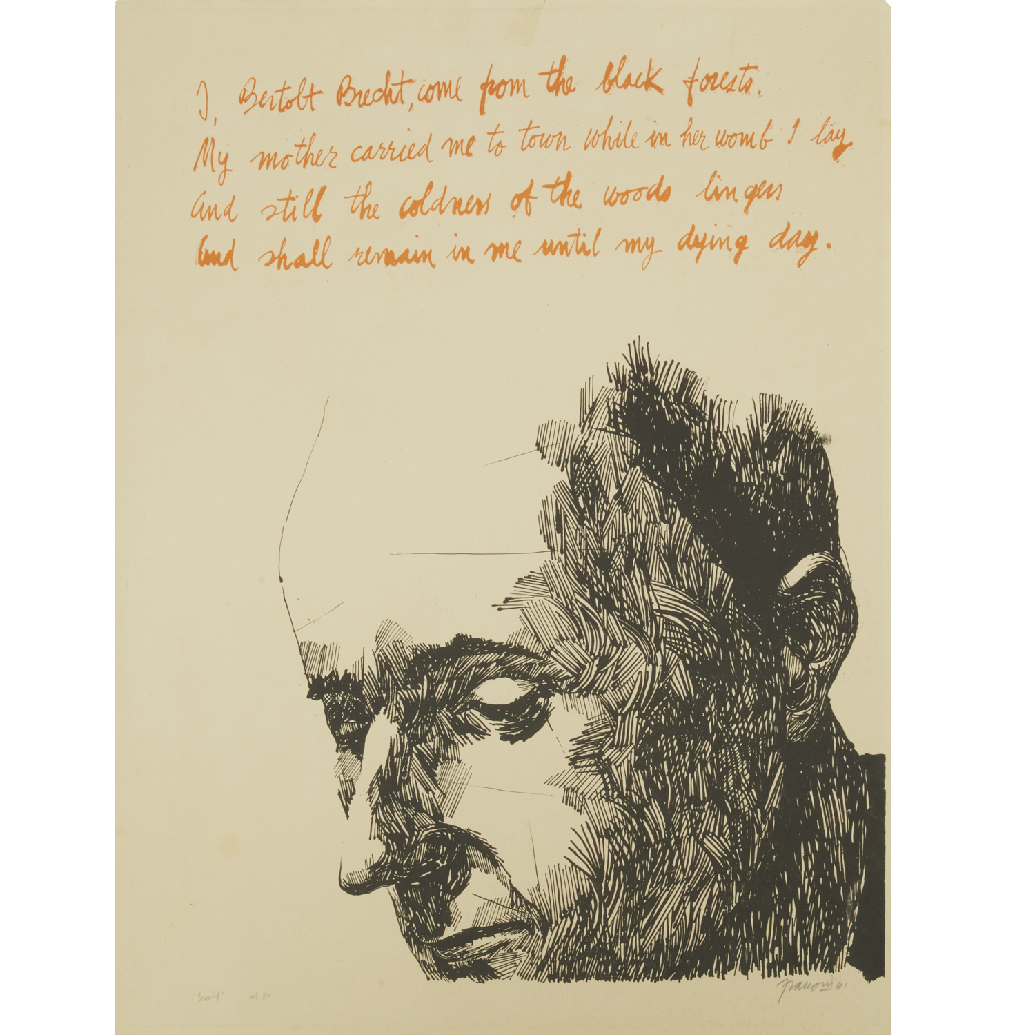 ANTONIO FRASCONI, WOODCUT, 1961