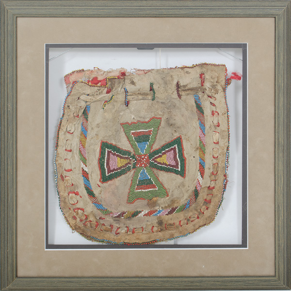 Apache Beaded Hide Bag