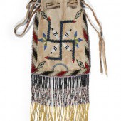 Apache Beaded Hide Drawstring