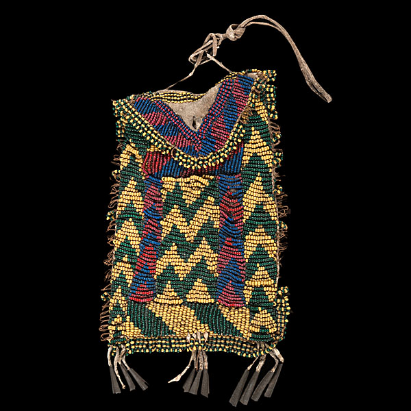 Apache Beaded Hide Tobacco Pouch