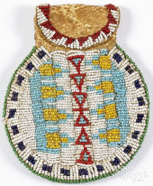 APACHE INDIAN BEADED POUCH, EA
