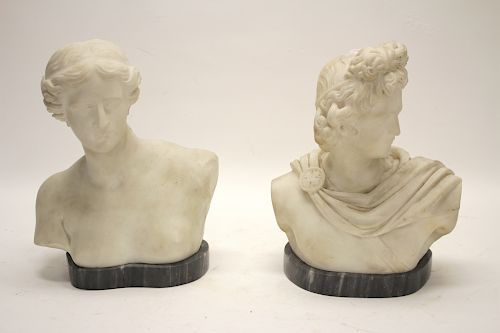 APOLLO AND APHRODITE PAIR OF MARBLE