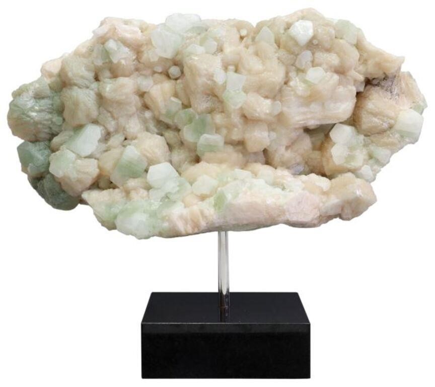 APOPHYLLITE SPECIMEN ON BLACK