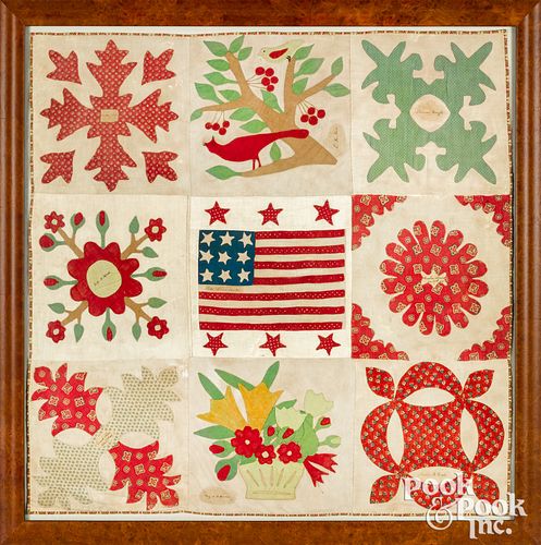 APPLIQUé ALBUM CRIB QUILT, SIGNED