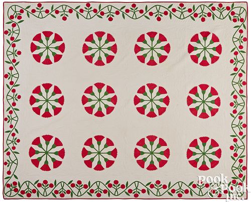 APPLIQUé COCKSCOMB QUILT, LATE 19TH