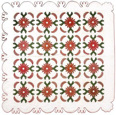 Appliqué hand worked quilt, 16
