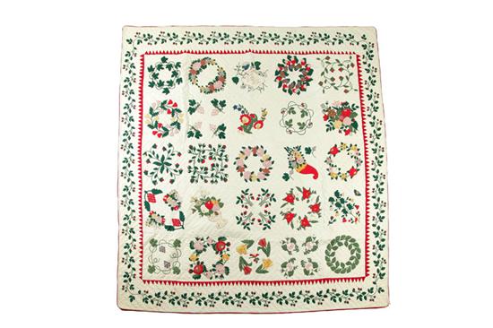 APPLIQUE QUILT.  American  2nd