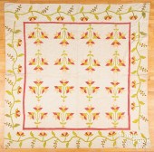 APPLIQUé TULIP QUILT, 19TH C.A