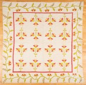 APPLIQUé TULIP QUILT, 19TH C.A
