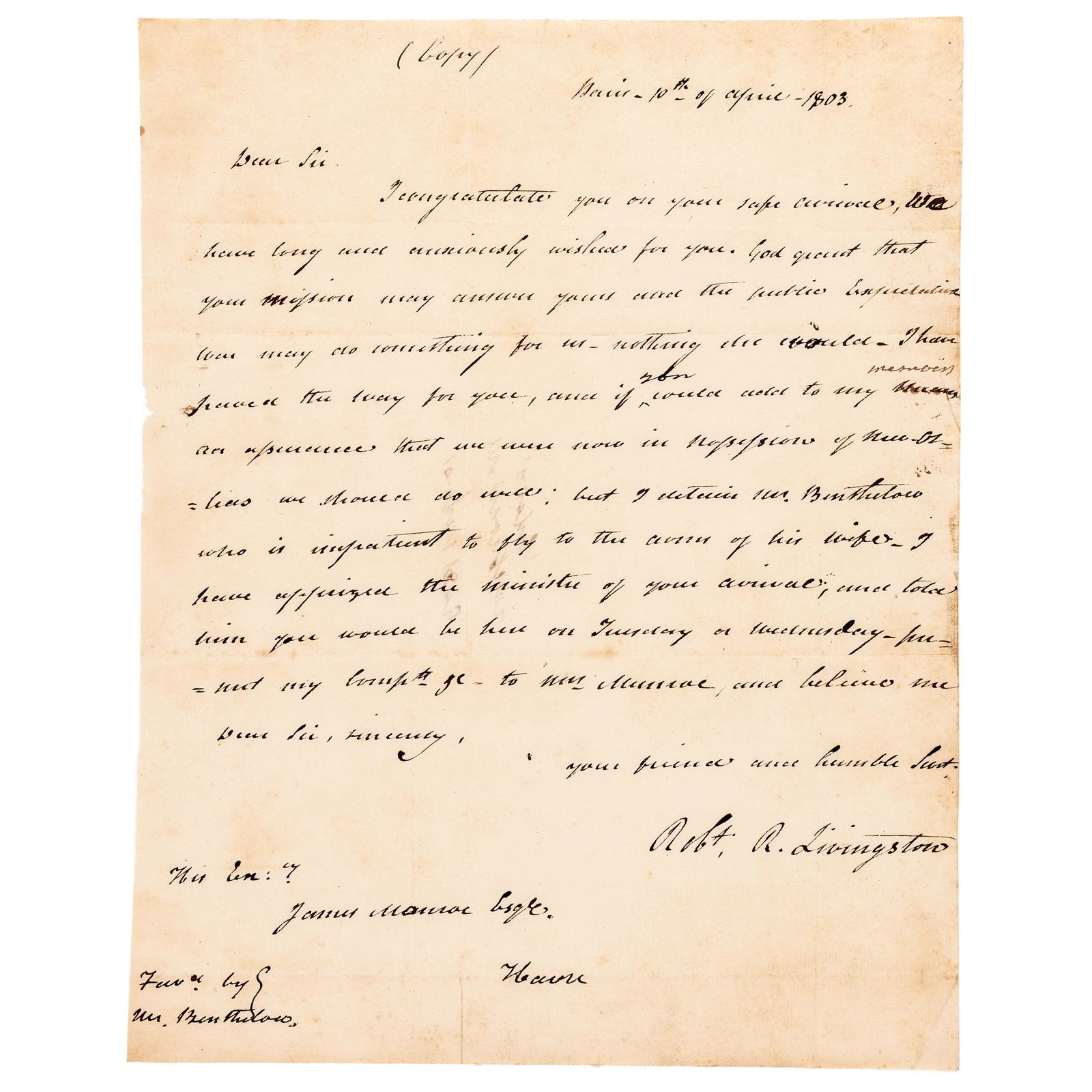 APRIL 10, 1803 LOUISIANA PURCHASE