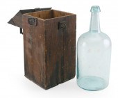 AQUA BLOWN GLASS DEMIJOHN WITH