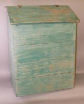 AQUA GREEN PAINTED SLANT-LID S