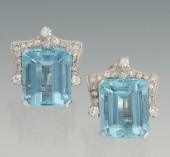 Aquamarine and Diamond Earring