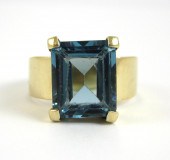 AQUAMARINE AND FOURTEEN KARAT