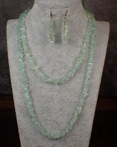 AQUAMARINE BEAD NECKLACE AND E