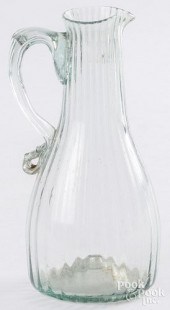 AQUAMARINE BLOWN GLASS CRUET,