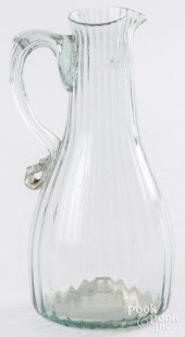 AQUAMARINE BLOWN GLASS CRUET,