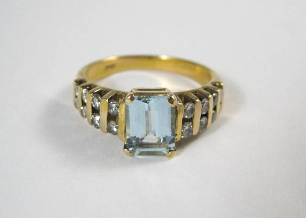 AQUAMARINE, DIAMOND AND FOURTEEN