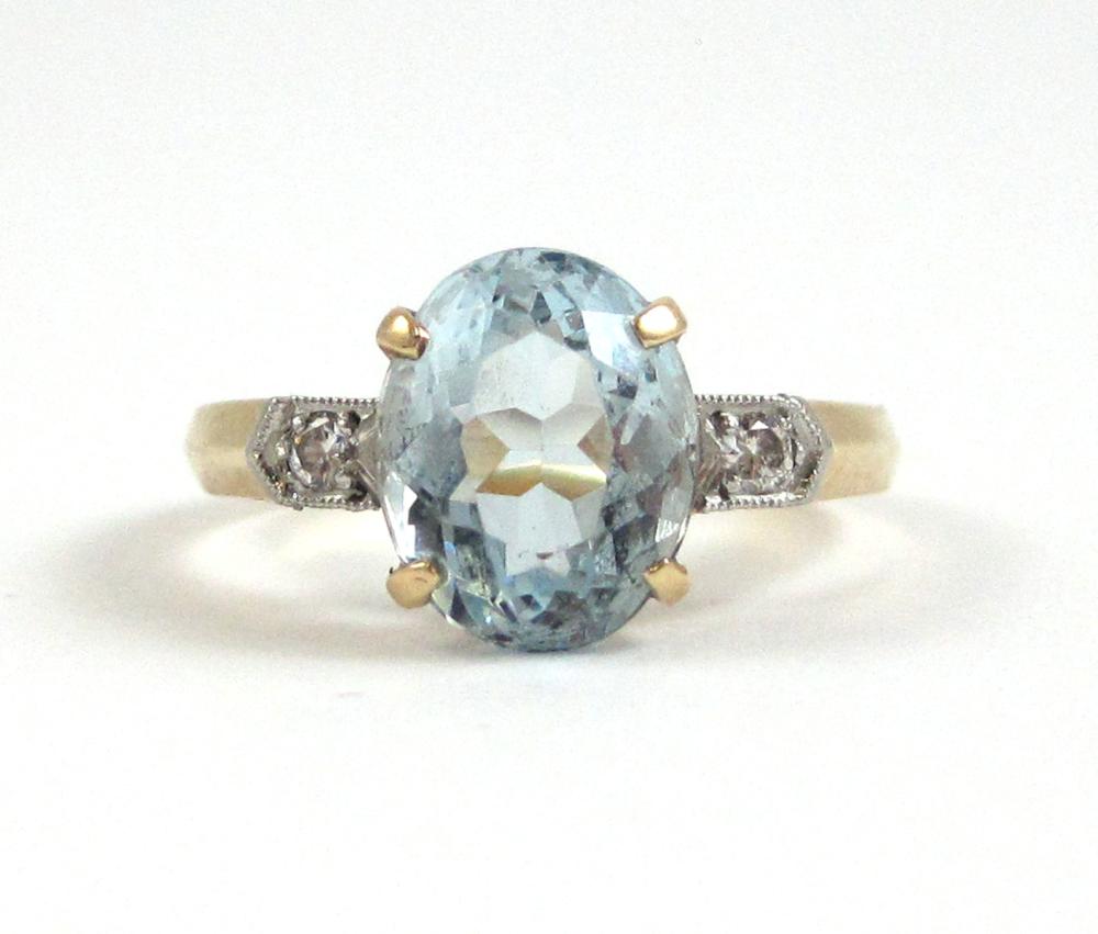 AQUAMARINE, DIAMOND AND FOURTEEN