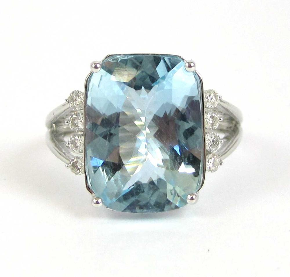 AQUAMARINE, DIAMOND AND FOURTEEN