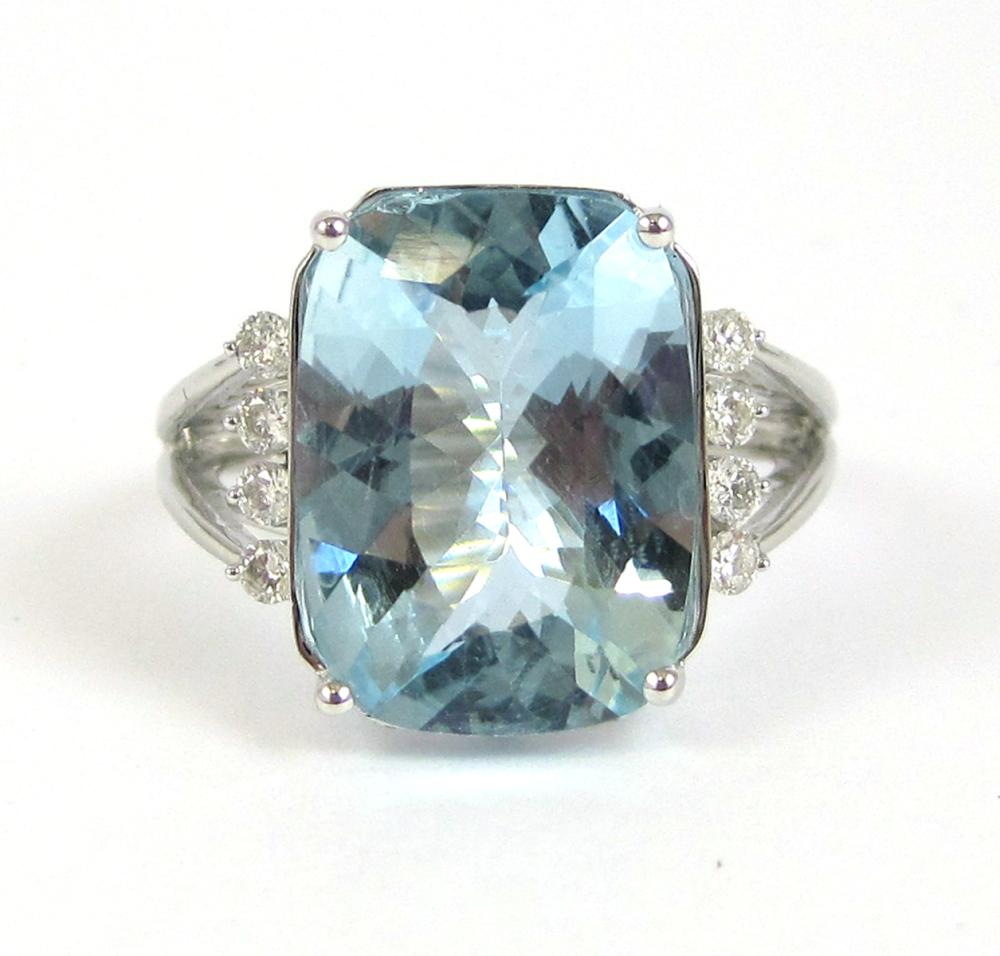 AQUAMARINE, DIAMOND AND FOURTEEN