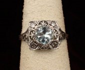 AQUAMARINE, DIAMOND AND PLATIN