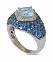 AQUAMARINE, DIAMOND AND SAPPHI
