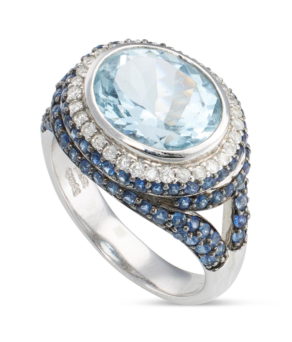 AQUAMARINE, DIAMOND, SAPPHIRE AND