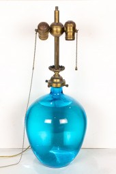 AQUARIUM BLUE GLASS LAMP, OVER