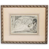 AQUATINT ETCHING "TORMENT" BY