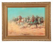 ARAB HORSEMEN SIGNED ''L. BERT
