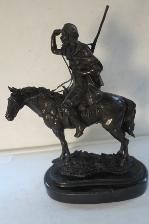 ARAB ON HORSE BRONZE BY F.