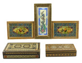 ARABESQUE MARQUETRY, FIVE PIEC