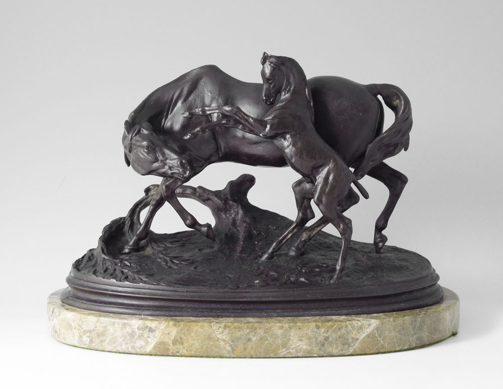 ARABIAN MARE AND HER FOAL BRONZE