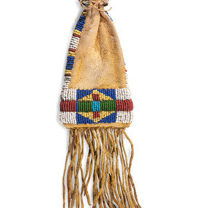 Arapaho Beaded Hide Paint Pouch