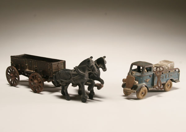 Arcade cast iron horse drawn toy