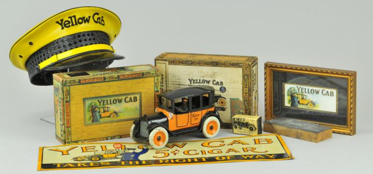 ARCADE YELLOW CAB Cast iron painted