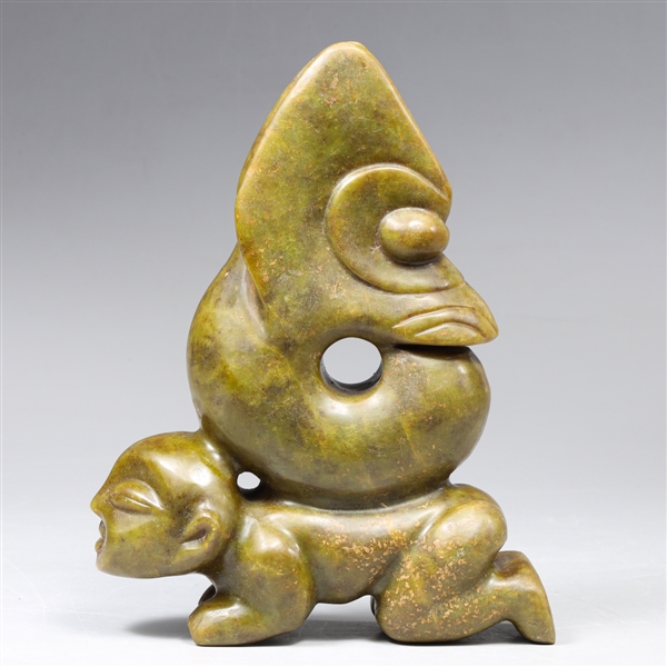 Archaic Chinese style carved jade