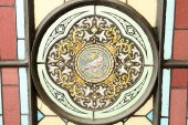 ARCHED TOP LEADED PAINTED GLAS