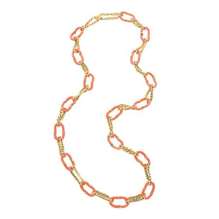 Archimede Seguso Coral Link Sautoir