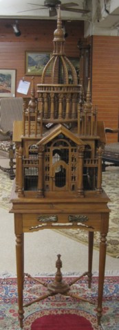 ARCHITECTURAL BIRDCAGE ON STAND