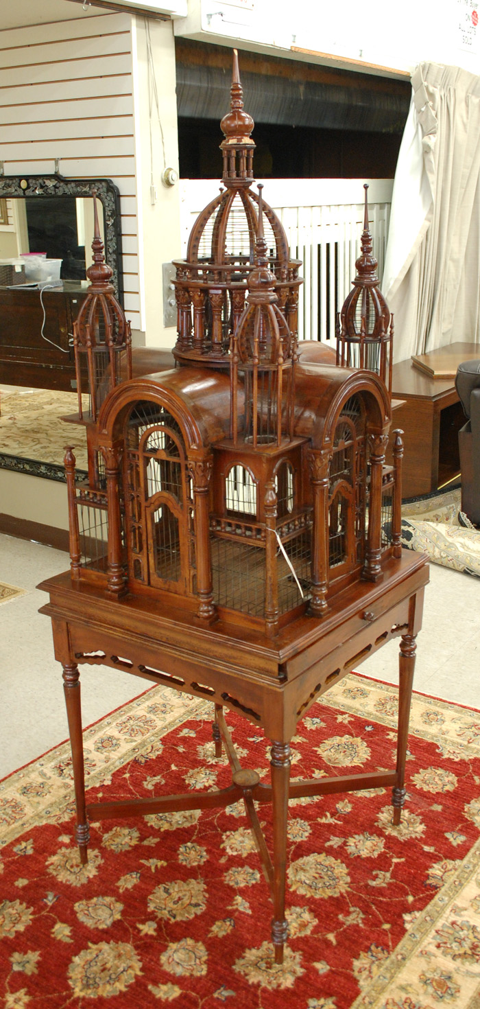 ARCHITECTURAL BIRDCAGE ON STAND