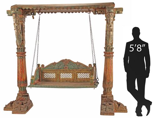 ARCHITECTURAL CARVED JHULA/